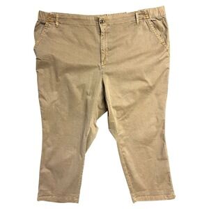 Old Navy Chino Uniform Pants 3X Sisal High Rise Ankle Casual‎ Everyday Stretch